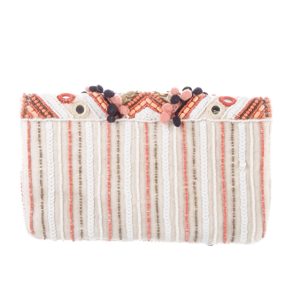 Anthropologie Clements Ribeiro Embelished Canvas Clutch - Picture 4 of 5
